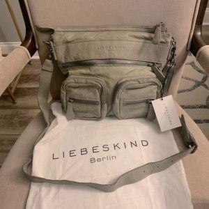 Liebeskind Berlin EUC New Flint Grey All Leather Anny Crossbody Handbag